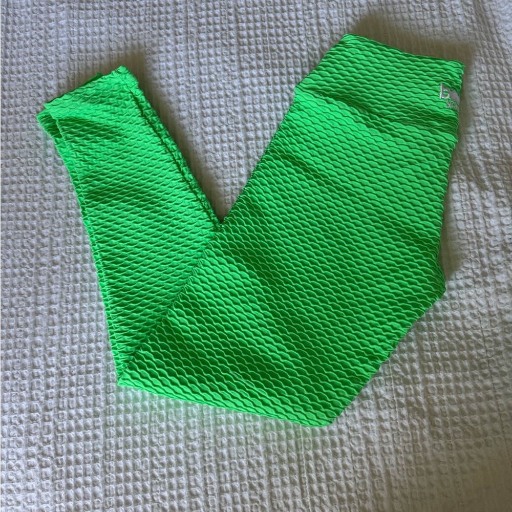 Booty by Brabants Neon Green Textured Leggings